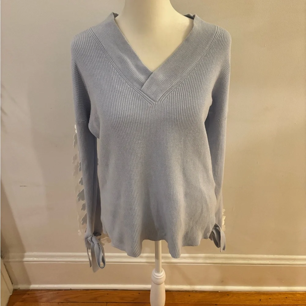 French Connection Caballo Floral-Lace Sleeve Sweater - Picture 2 of 10